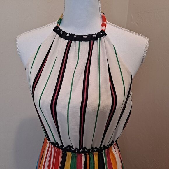Flying Tomato striped halter neck maxi dress. Size Medium - Picture 2 of 5